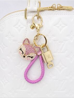 Authentic Louis Vuitton Gold Lock 🔒 Unbranded Fox Head Keychain Bag Charm LV